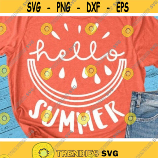 Hello Summer Svg Watermelon Svg Summer Cut Files Vacation Svg Dxf Eps Png Beach Clipart Summertime Shirt Design Silhouette Cricut Design 27 .jpg