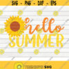 Hello Summer with Sunflower SVG Sunflower SVG Cut File clipart printable vector commercial use instant download Design 377