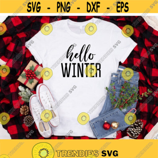 Hello Winter svg Christmas shirt svg Digital download with svg dxf png jpg files included Design 1422