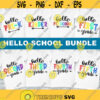 Hello school bundle SVG Back to school SVG First day of School SVG Pre k Kinder Preschool 1st 2nd 3rd 4th 5th grade