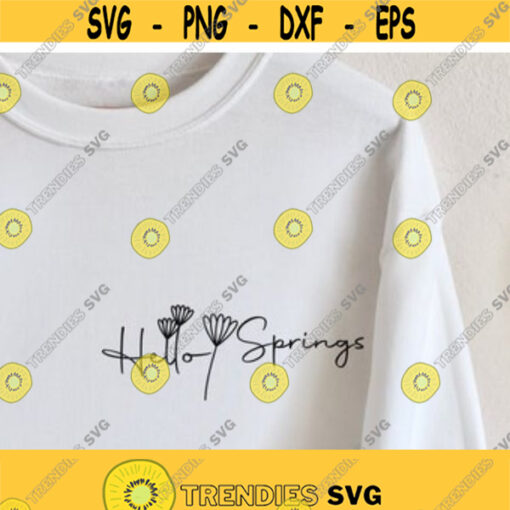 Hello spring Svg spring svg plant svg Leave svg hello svg Farmhouse sign svg floral png sublimation shirts Dxf svg file for cricut Design 383