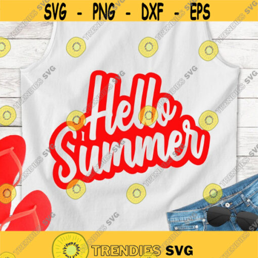 Hello summer SVG Summer shirt SVG Summer cut files digital downloads