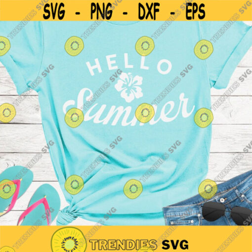 Hello summer SVG Summer shirt SVG Tropical flower summer cut files