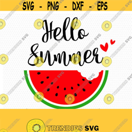 Hello summer svg watermelon SVG Summer Svg Beach Svg Vacation Shirt for CriCut Silhouette cameo Files svg jpg png dxf Design 345