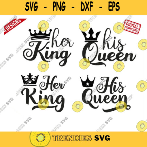 Her King His Queen svg King Queen Family SVG for Cut files Cricut Her King Svg His Queen Svg. 363