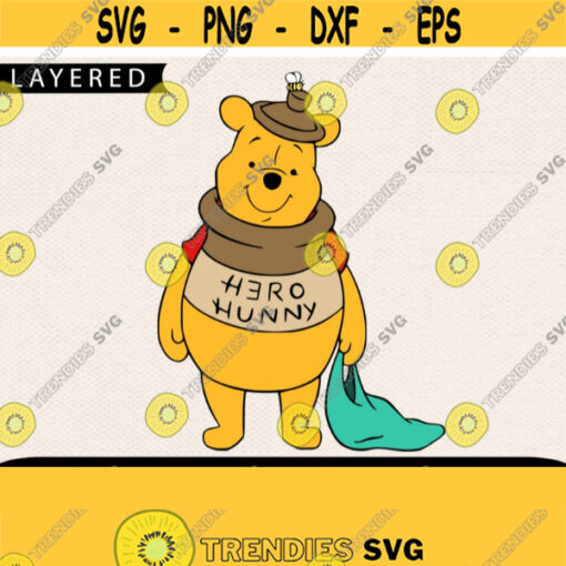 Hero Hunny Svg Halloween Svg Pooh Svg Cricut File Pooh Halloween Svg Kids Svg Hero Svg Design 488