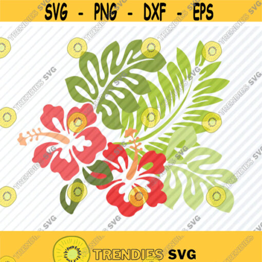 Hibiscus Flowers 2 SVG Files for cricut Vector Images Clipart Floral Swag SVG Image Eps Png Dxf Stencil Clip Art Wedding svg Design 708