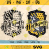 High Detail Badger House Crest Color and Outline Bundle Yellow and Black Cut File Vector Badger Crest Outline School of Magic House Crest