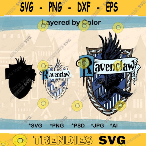 High Detail Raven House Crest Emblem Raven Color Vector School of Magic Cut File Raven Clip Art Vector Raven Crest SVG