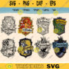 High Detail School Crest Emblem Color School of Magic Outline Printable Wizards Emblem svg Cut File Witch Clip Art