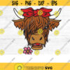 Highland Cow Bandana Colour SVG Highland Heifer svg Cow image Cow Png Cow with Flower Crown SVG Cow cut file Cow with Flowers on Head