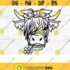 Highland Cow Bandana SVG Highland Heifer svg Cow image Cow Png Cow with Flower Crown SVG Cow cut file files for cricut JPEG
