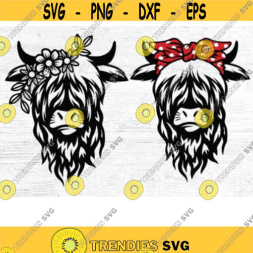 Highland Cow Svg Cow Svg Svg Files for Cricut Heifer Svg Cow Head Svg Cow Print Cow Face Svg Cow with Flowers Svg Cute Cow Svg