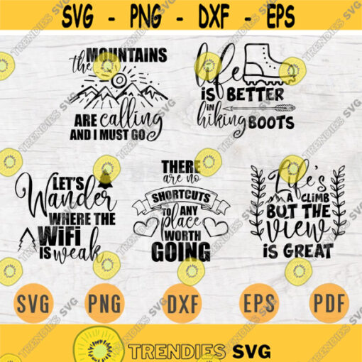 Hiking Bundle Pack SVG 5 Files for Cricut Vector Hiking Bundle Cut Files INSTANT DOWNLOAD Cameo Svg Hiking Dxf Eps Png Pdf Iron On Shirt 2 Design 331.jpg