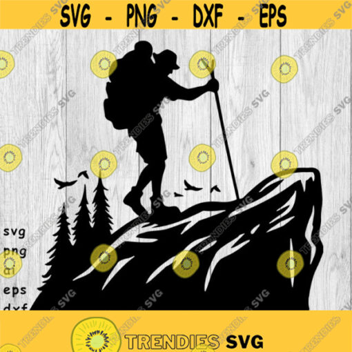 Hiking Mountain Hiking Hiking Logo svg png ai eps dxf DIGITAL FILES for Cricut CNC and other cut or print projects Design 149