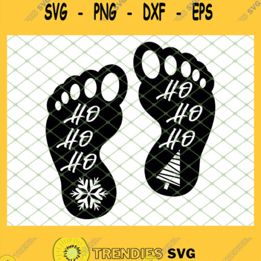 Hohoho Snowflake Pine Tree Santa Footprint SVG PNG DXF EPS 1