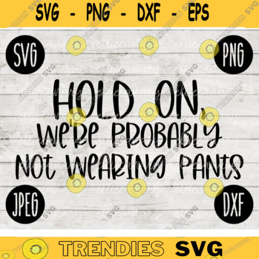 Hold On Were Probably Not Wearing Pants SVG svg png jpeg dxf CommercialUse Vinyl Cut File Front Door Doormat Home Sign Decor Funny Cute 76