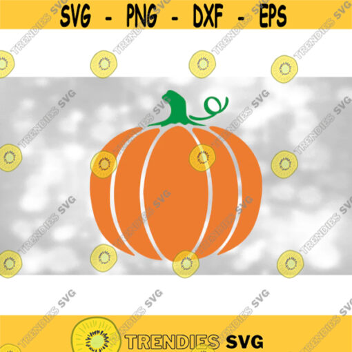 Holiday Clip Art Large Easy to Use Minimalistic Orange and Green Pumpkin for Fall Halloween Thanksgiving Digital Download SVG PNG Design 400