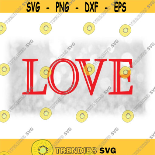 Holiday Clip Art Large Red Horizantal Word LOVE in Bold Serif Block Letters Love or Valentines Printable Art Digital Download SVGPNG Design 907