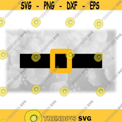 Holiday Clipart Black Santa Claus or Leprechaun Belt with Golden Yellow Buckle Layered File Christmas Theme Digital Download SVG PNG Design 1529