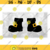 Holiday Clipart Black Santa Claus or St. Nick Snow Boots with Golden Yellow Buckle Layered Christmas Theme Digital Download SVG PNG Design 1525