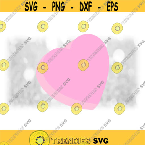 Holiday Clipart Blank 3D Piece of Pink Sweet Heart Candy Label with Your Own Words for Love or Valentines Day Digital Download SVG Design 928