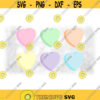Holiday Clipart Bundle 6 Blank Sweet Heart Candies in Pastel Colors on One Sheet for Love or Valentines Day Digital Download SVG and PNG Design 931