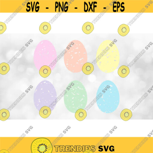 Holiday Clipart Distressed Grunge Pastel Color Easter Eggs in Pink Peach Yellow Green Blue and Lavender Digital Download SVG PNG Design 512