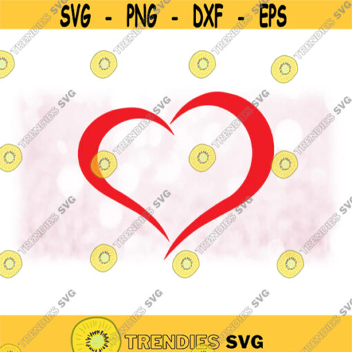 Holiday Clipart Easy Large RedWhite Easy Heart Outline Halves for Love or Valentines Change Color Yourself Digital Download SVG PNG Design 875
