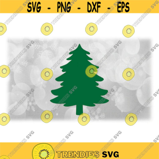 Holiday Clipart Green Solid Fancy Wispy Evergreen Pine Tree for Winter Christmas Yule Celebration Nature Digital Download SVG PNG Design 1235
