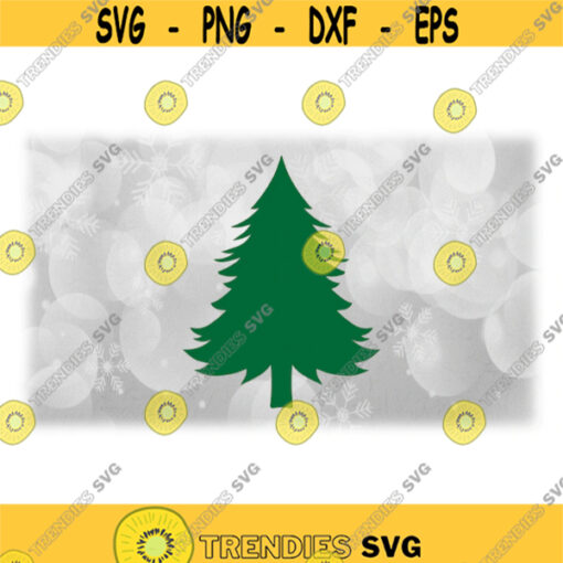 Holiday Clipart Green Solid Fancy Wispy Evergreen Pine Tree for Winter Christmas Yule Celebration Nature Digital Download SVG PNG Design 1264