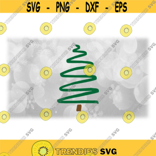 Holiday Clipart Green and Brown Doodle Marker Sketch or Squiggly Line Pine Evergreen or Christmas Tree Digital Download SVG PNG Design 1284