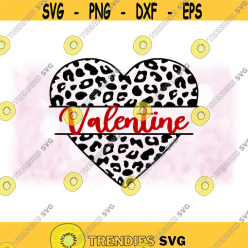 Holiday Clipart Large Split Black Leopard Skin Pattern Heart Shape with Outline for Love Valentines Day Digital Download SVG PNG Design 1125