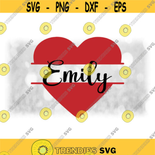 Holiday Clipart Large Split Red Heart with Space for Name to Personalize or Customize Yourself for Valentine Digital Download SVG PNG Design 920