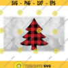 Holiday Clipart Simple Christmas Tree Evergreen Pine Tree in Red and Black Buffalo Plaid Flannel Pattern Digital Download SVG PNG Design 1695