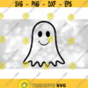 Holiday Clipart Simple Cute Black Ghost w Big Round Eyes and Smiling Happy Mouth for Halloween Trick or Treat Digital Download SVG PNG Design 1551