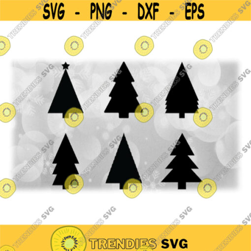 Holiday Clipart Value Pack Bundle Simple Black Christmas Trees Evergreens Pine Trees Change Color Yourself Digital Download SVGPNG Design 1442