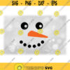 Holiday Clipart Winter or Christmas Female Smiling Snowman Face with Orange Carrot Nose Black Coal Mouth Eyes Digital Download SVGPNG Design 1266