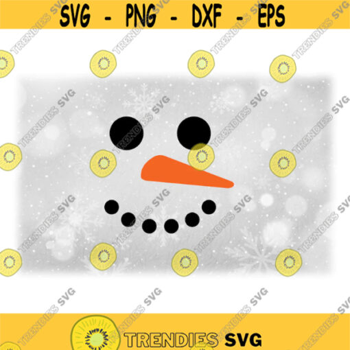 Holiday Clipart Winter or Christmas Female Smiling Snowman Face with Orange Carrot Nose Black Coal Mouth Eyes Digital Download SVGPNG Design 1267