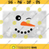 Holiday Clipart Winter or Christmas Female Snowman Face with Eyelashes Winking Carrot Nose Coal Mouth and Eyes Digital Download SVGPNG Design 1794