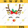 Holiday Reindeer SVG DXF Baby Girl Christmas Reindeer Face svg dxf Clipart Cut File for Cricut and Silhouette Commercial Use copy
