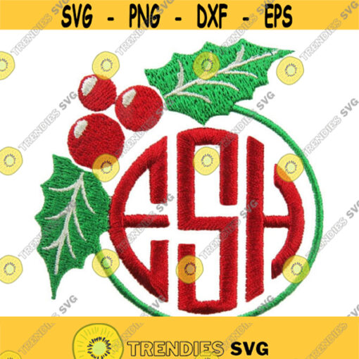 Holly Berries Tree Berry Wreath Frames Monogram Design Machine Embroidery INSTANT DOWNLOAD pes dst Design 656