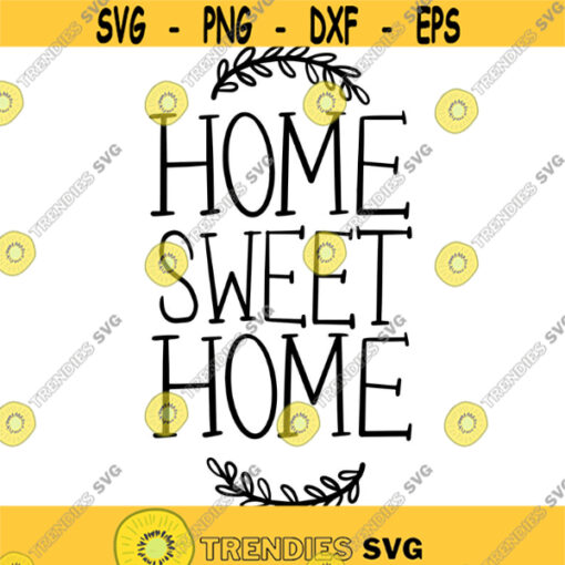 Home Sweet Home Floral Hand Lettered Decal Files cut files for cricut svg png dxf Design 377
