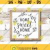 Home Sweet Home SVG Floral Wreath svg file Farmhouse sign svg Welcome Sign svg Realtor svg file Monogram frame Front Door Design 317