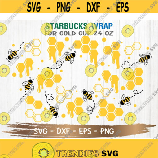 Honeycomb Starbuck Cold Cup SVG Honeycomb SVG Bee svg Workout svg DIY Venti for Cricut 24oz venti cold cup Instant Download Design 37