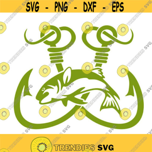 Hooks Tackle Fishing Fish Cuttable Design SVG PNG DXF eps Designs Cameo File Silhouette Design 1834