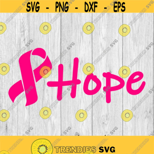 Hope Breast Cancer Ribbon svg png ai eps dxf DIGITAL FILES for Cricut CNC and other cut or print projects Design 370