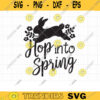 Hopping Bunny Silhouette SVG Hop Into Spring Leaping Jumping Rabbit Silhouette with Spring Flowers Clipart Svg Dxf Png Cut Files for Cricut copy