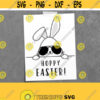 Hoppy Easter SVG. Peep Bunny with Sunglasses Happy Easter PNG. Kids Hoppy Easter Sign pdf Cut Files Silhouette Vector DXF Cutting Machine Design 318