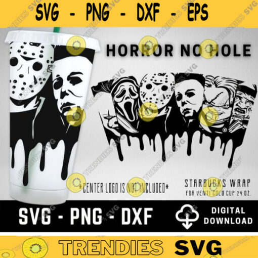Horror Movie No Hole svg Full Wrap Starbucks Halloween Horror Movie Cold Cup SVG Scary Movie Svg SVG Files for Cricut Custom Starbuck 14
